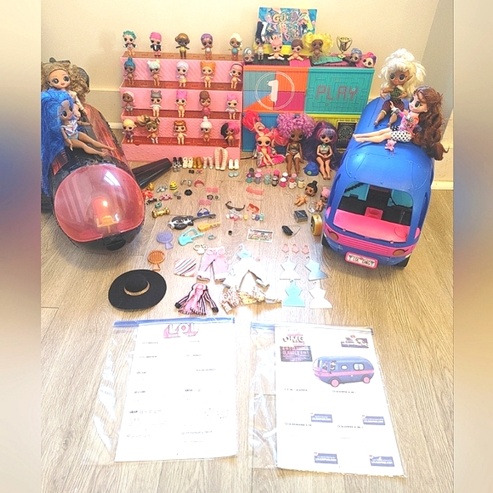 LOL Surprise Huge Doll Lot Clubhouse Glamper Van Pop Up Mall Plane Accessories